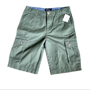 Lucky brand boys olive cargo shorts.